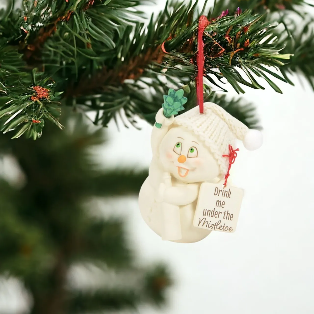 Snowpinions Drink Me Under The Mistletoe Snowman Ornament<Department 56 Online