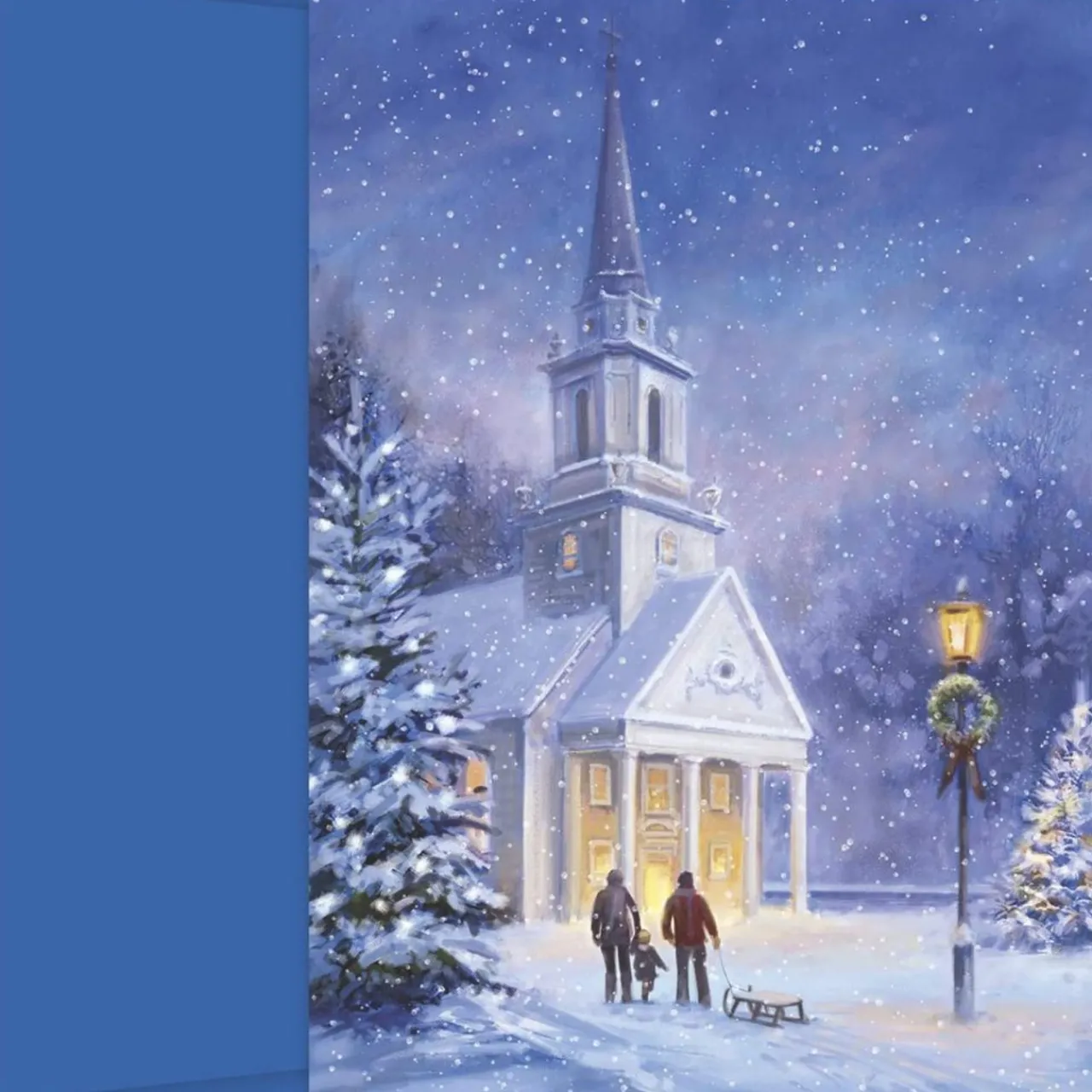 Snowy Church Card Set | The Christmas Loft< Outlet