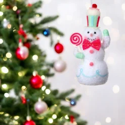 Soo Sweet Treats Snowman Holding Lollipop Ornament< Hot