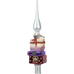 Stacked Gifts Finial Blown Glass Tree Topper< Outlet