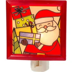 Stained Glass Santa Night Light - The Christmas Loft< Sale