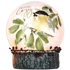 Stay Cozy Lit Glass Ball On Base - The Christmas Loft​​​​​​​<Stony Creek Clearance