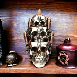 Steampunk Skulls Backflow Incense Burner< Fashion