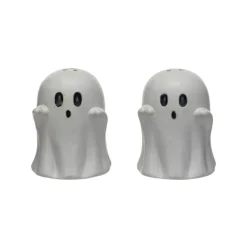 Stoneware Ghost Shaped Salt And Pepper Shakers< Outlet