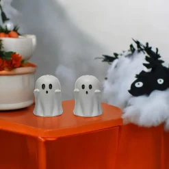 Stoneware Ghost Shaped Salt And Pepper Shakers< Outlet