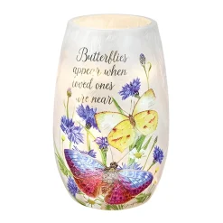 – Small Butterflies Appear With Blue Flowers Illuminated Lighted Vas<Stony Creek Outlet