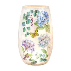 – Small Pastel Hydrangeas With Yellow Butterfly Illuminated Lighted Vase<Stony Creek Online