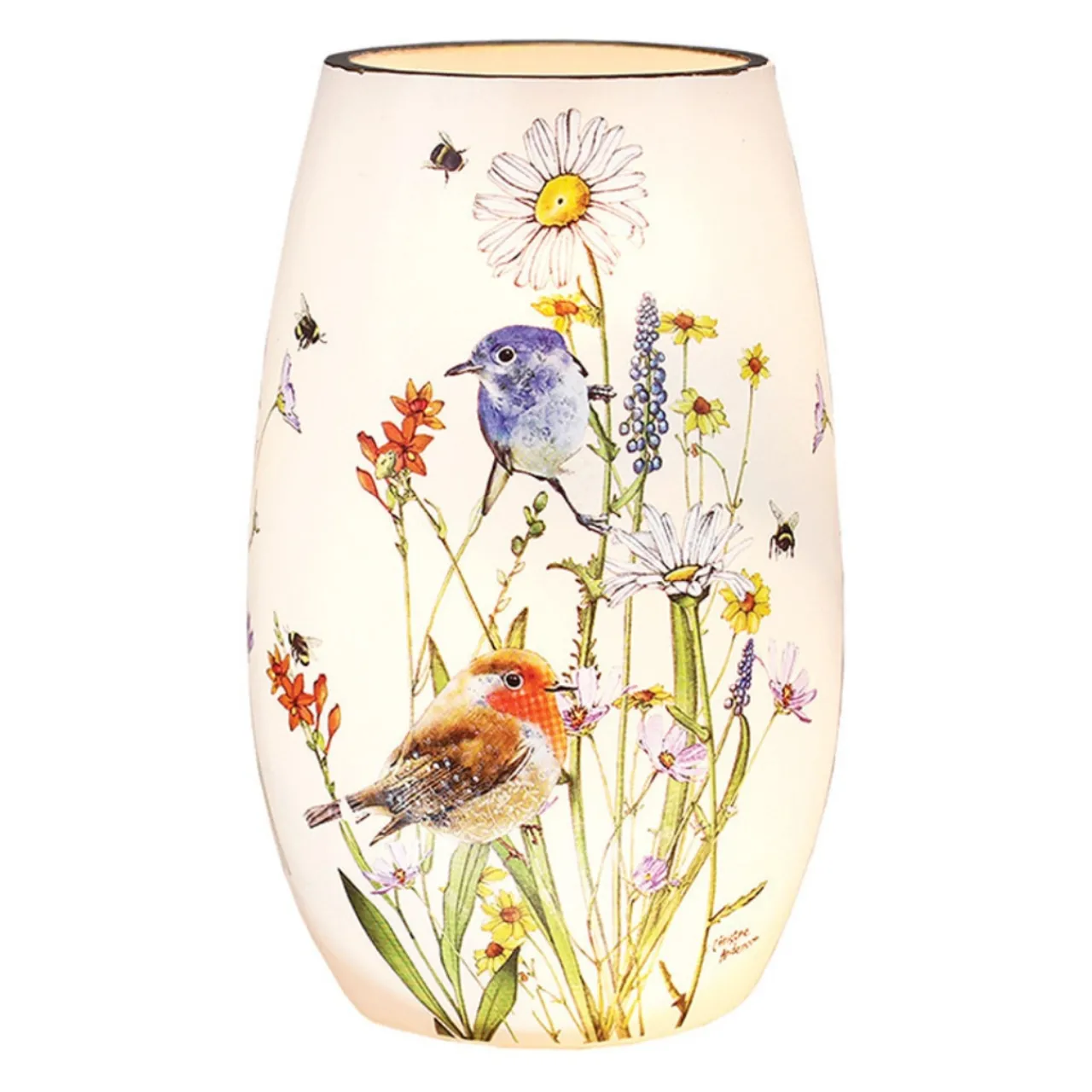 – Small Spring Florals And Birds On Stems Illuminated Lighted Vase<Stony Creek Hot