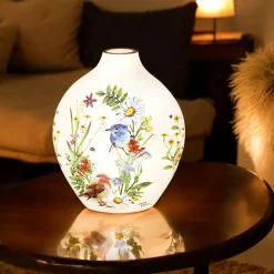 – Spring Florals Brown Bird on Ground Illuminated Lighted Vase<Stony Creek Outlet