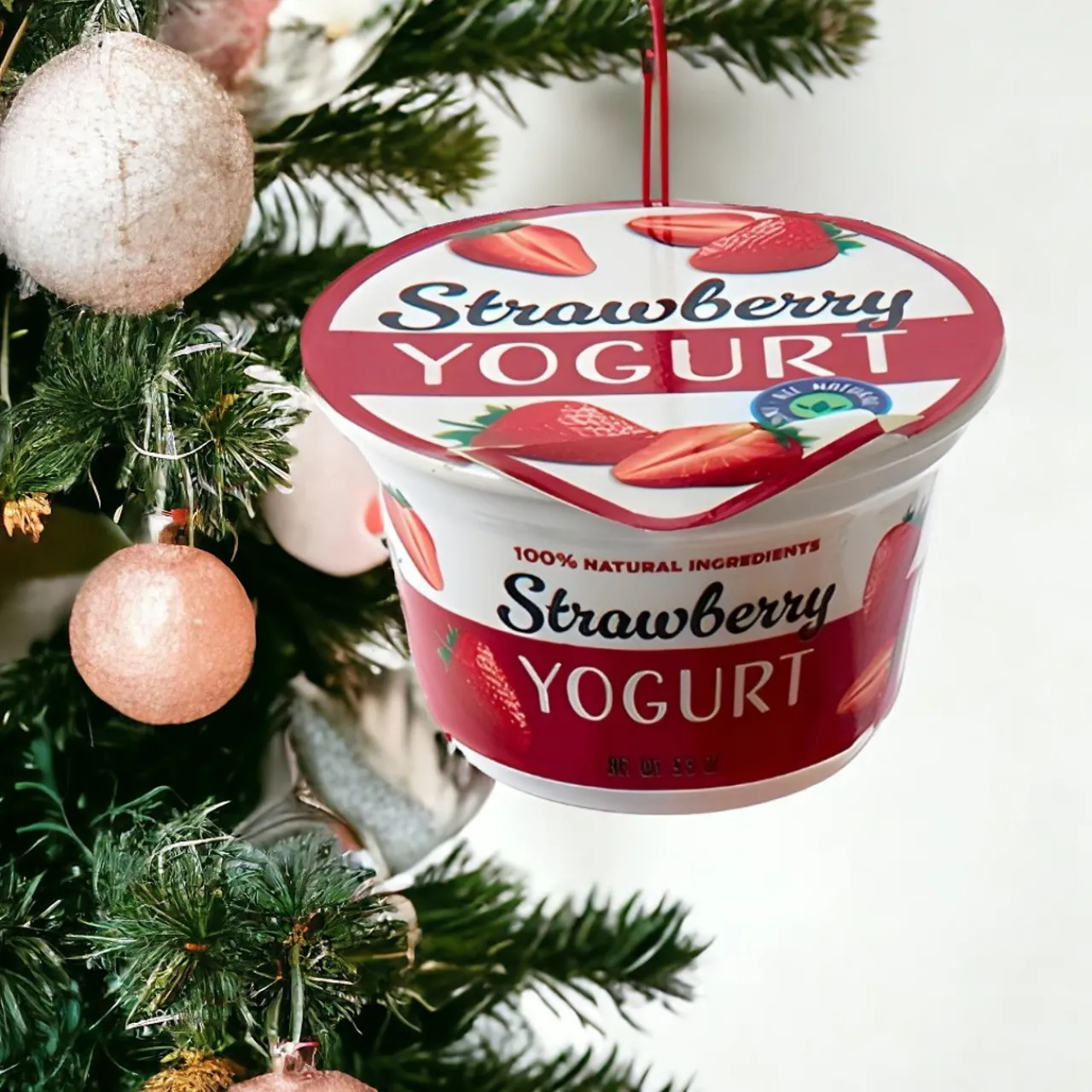 Strawberry Yogurt Cup Ornament<Kurt Adler Clearance