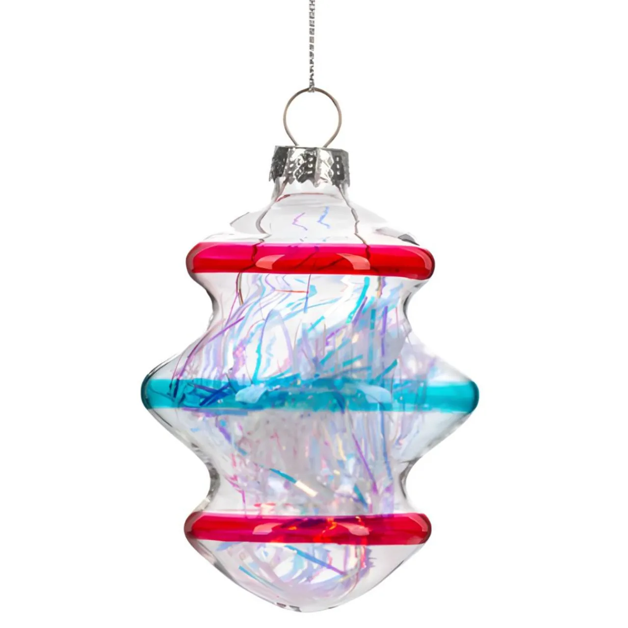 Striped Drop Ornament - 3 Colorful Stripes< Discount
