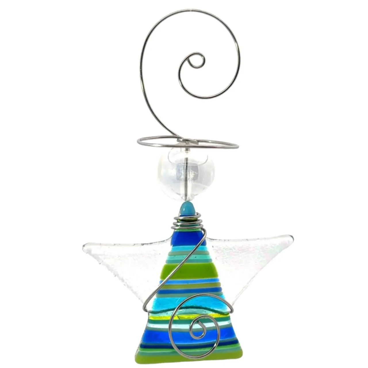 Striped Little Angel Ornament – Blue and Green< Discount