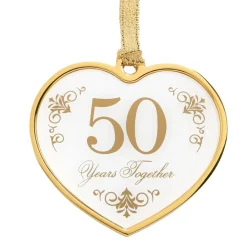 50th Anniversary Heart Ornament - Gift Boxed< New