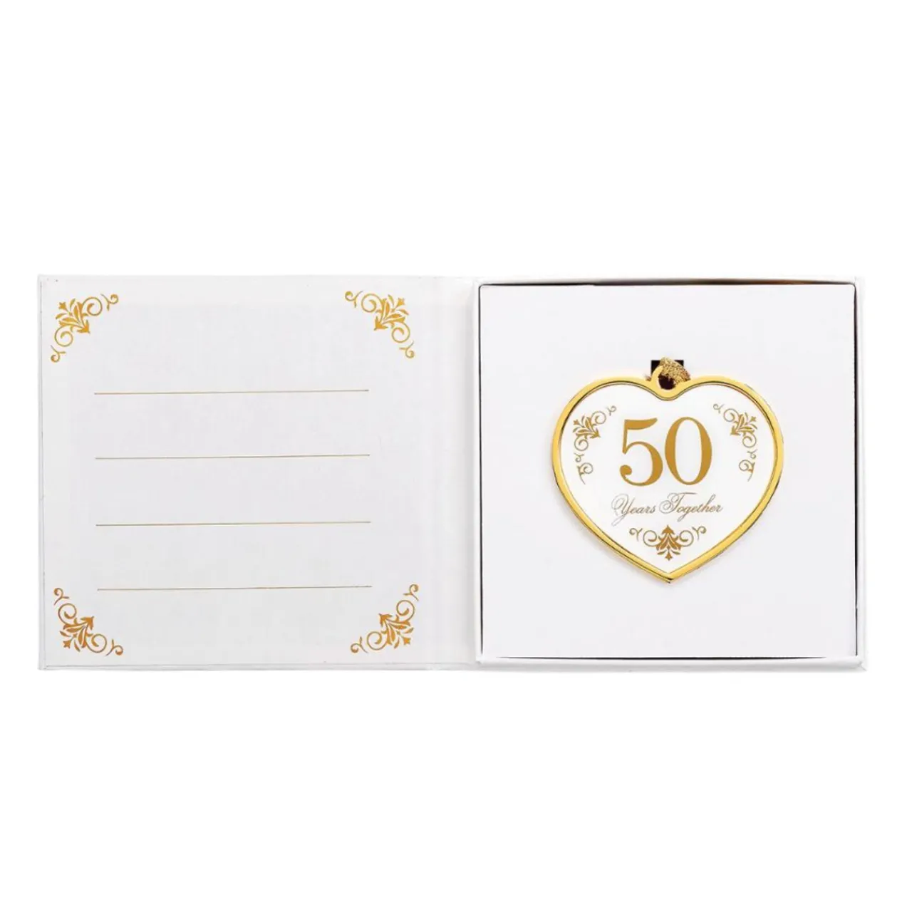 50th Anniversary Heart Ornament - Gift Boxed< New