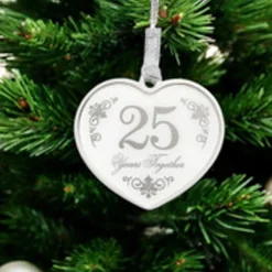 25th Anniversary Heart Ornament - Gift Boxed< Clearance