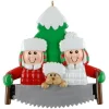Tree Cutting Couple With Dog Personalized Ornament< Sale