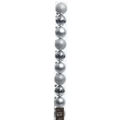 Tube of 10 Silver Shatterproof Ornaments< Clearance