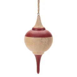 Turned Wood Tear Drop Ornament< Discount
