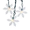 UL 10-Light White Snowflake Light Set<Kurt Adler Outlet