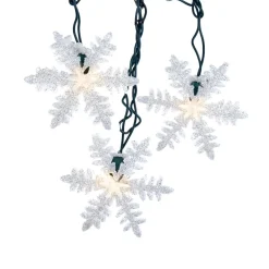 UL 10-Light White Snowflake Light Set<Kurt Adler Outlet