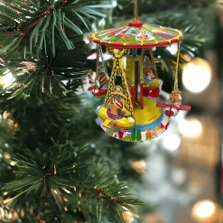 Vintage Tin Carousel Ornament< New