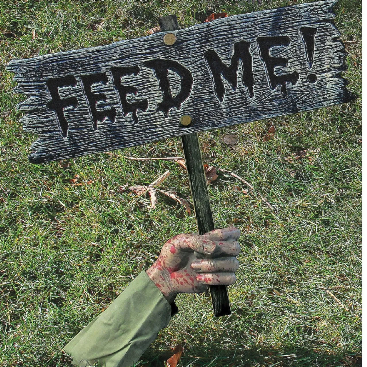 Warning From Below Feed Me Sign< Fashion