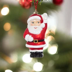 Waving Santa Ornament< Outlet