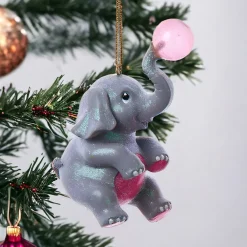 Whimsical Elephant Blowing Bubblegum Ornament<Kurt Adler Sale