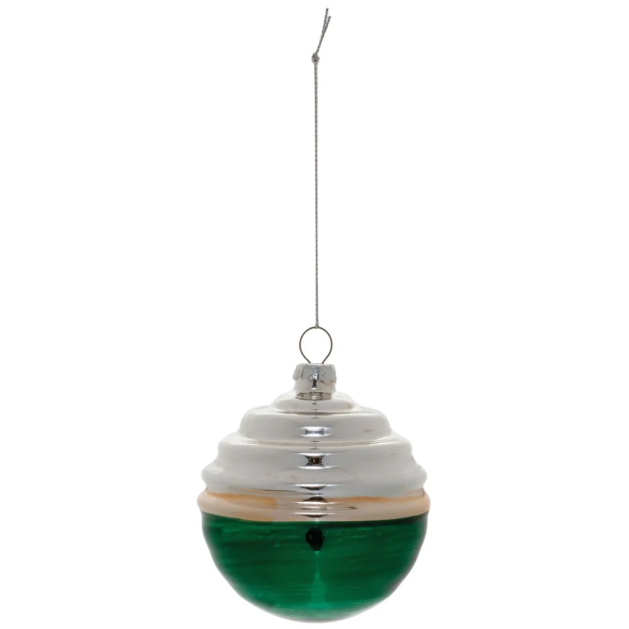 White and Green Ball Ornament< Clearance
