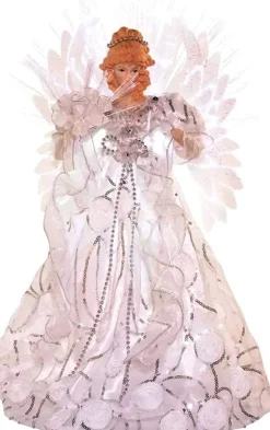 White And Silver Angel Tree Topper<Kurt Adler Outlet