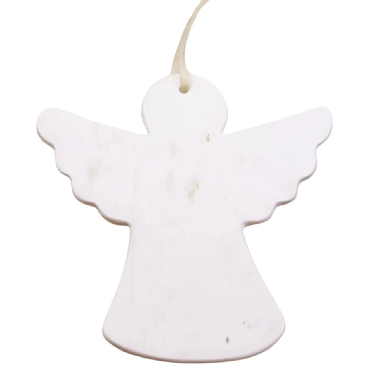 White Angel Cow Horn Ornament< Hot