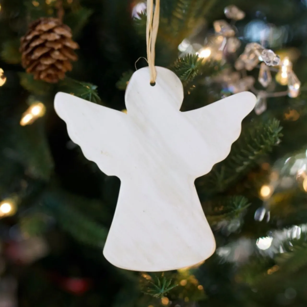 White Angel Cow Horn Ornament< Hot
