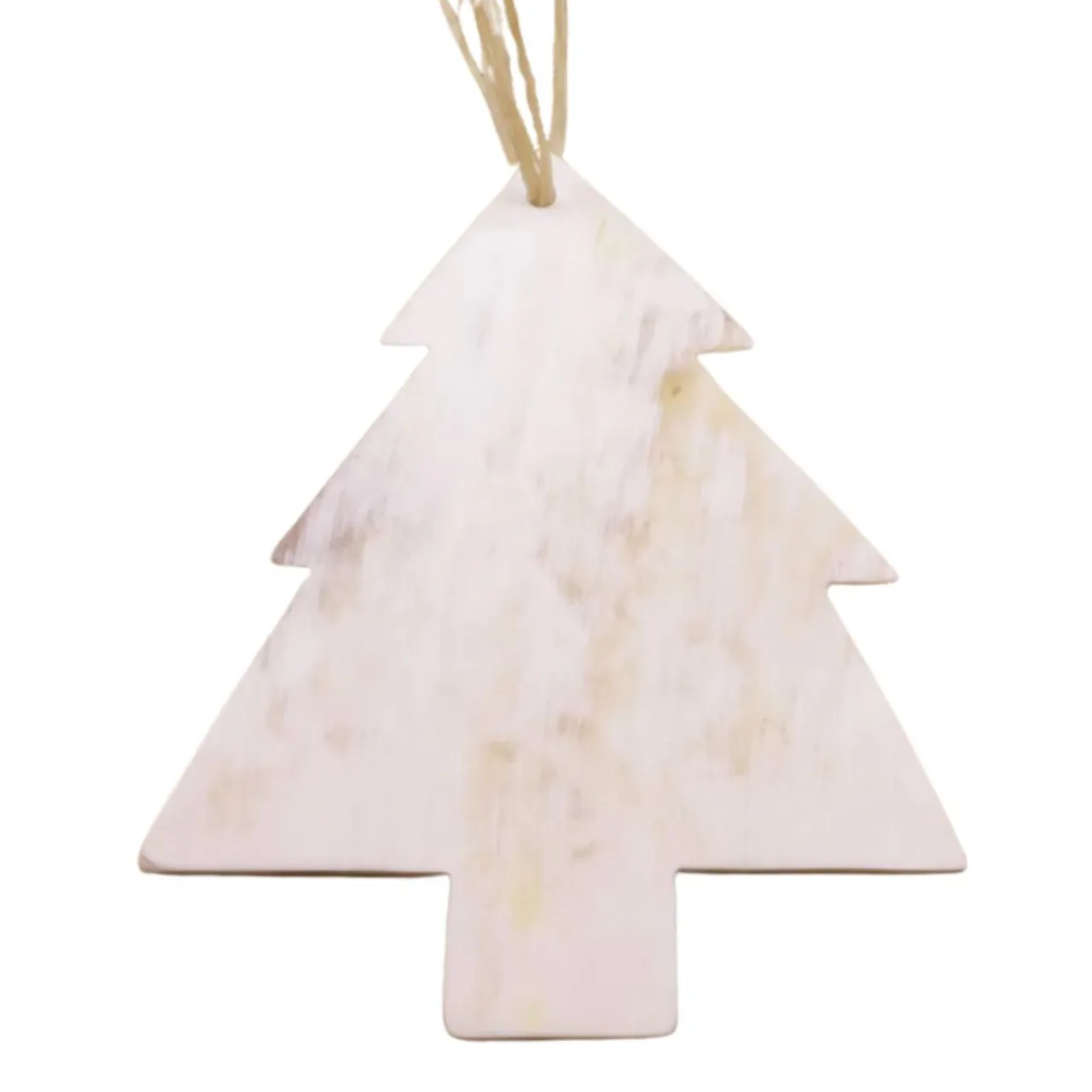 White Christmas Tree Cow Horn Ornament< Hot