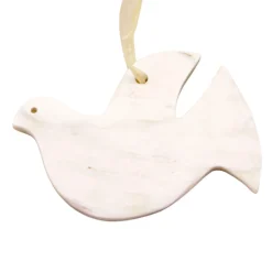 White Dove Cow Horn Ornament< Best