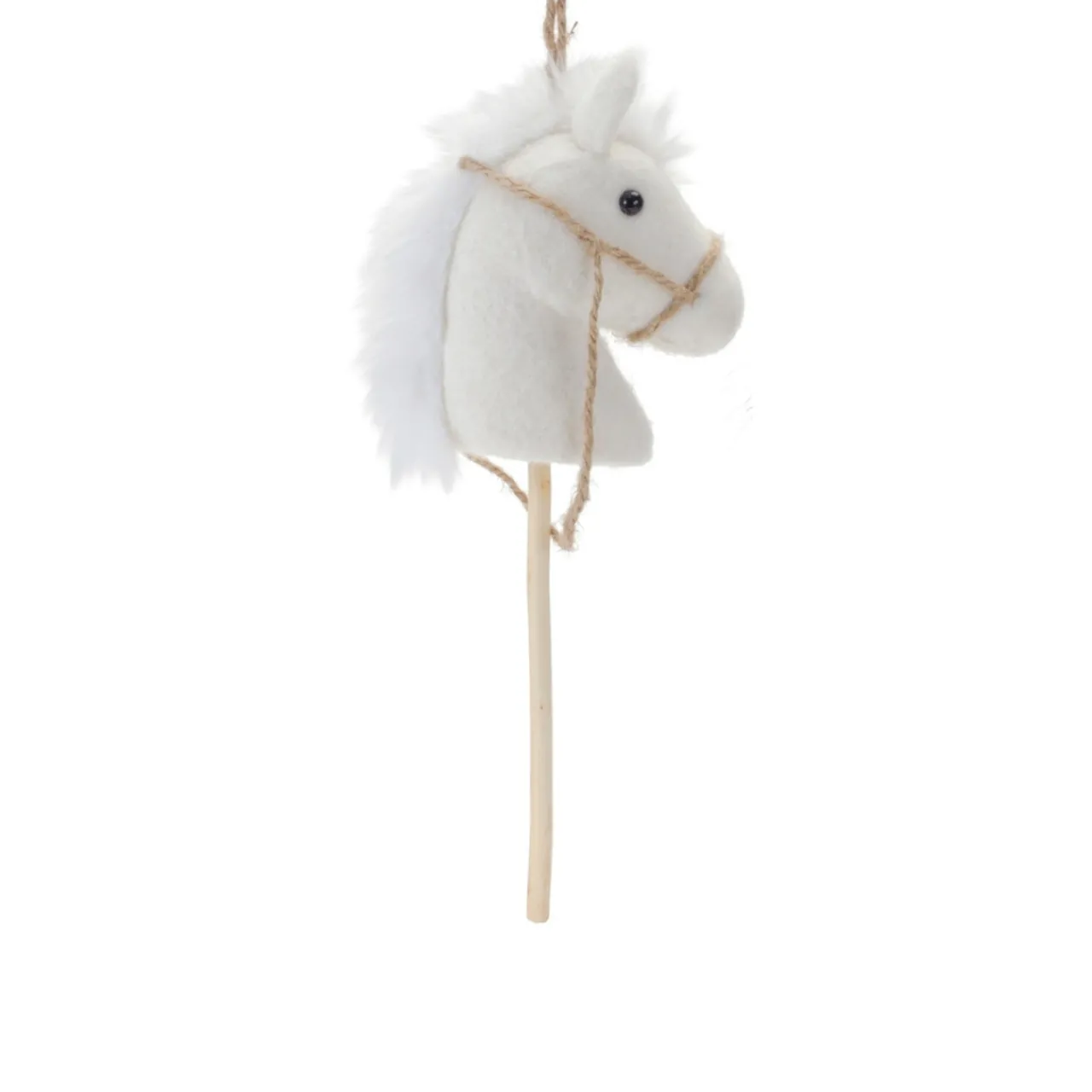 White Hobby Horse Ornament< Sale