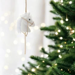White Hobby Horse Ornament< Sale