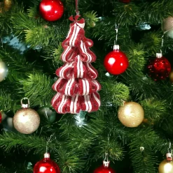 Wide Peppermint Ribbon Candy Striped Tree Ornament< Hot