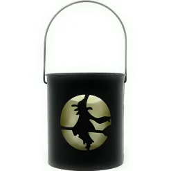 Witch Silhouette LED Candle Metal Bucket< Fashion