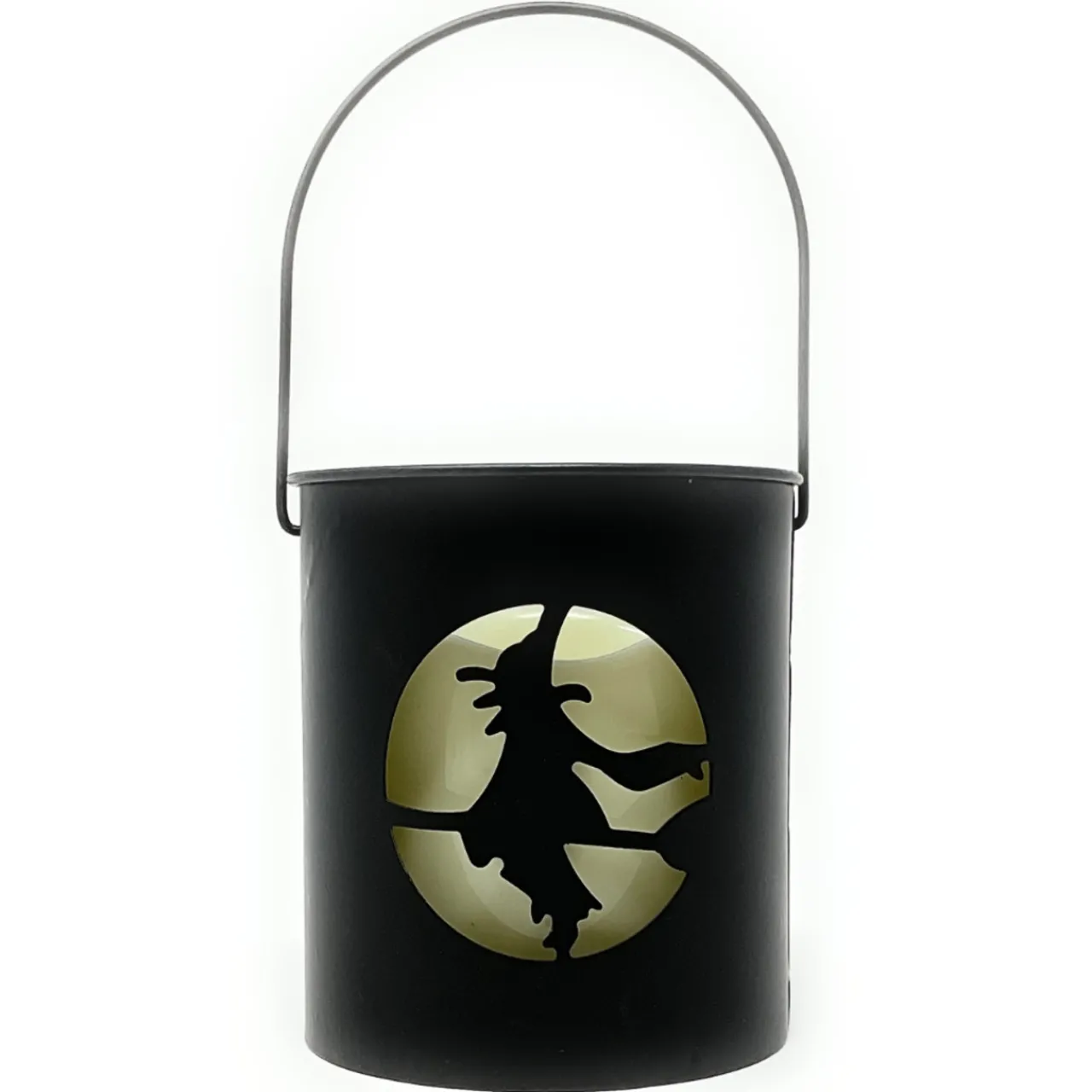 Witch Silhouette LED Candle Metal Bucket< Fashion