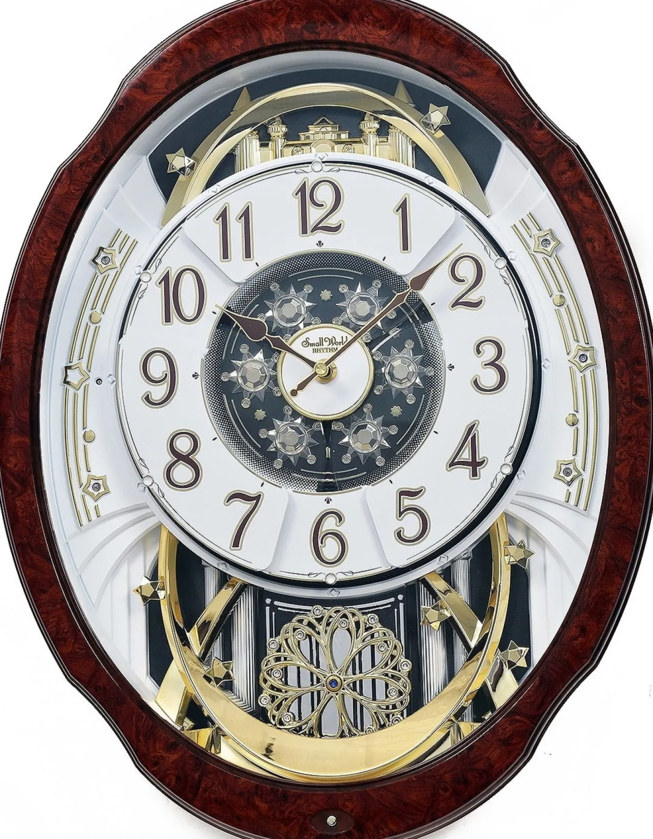 Woodgrain Marvelous Rhythm Clock - The Christmas Loft<Rhythm Clocks Outlet