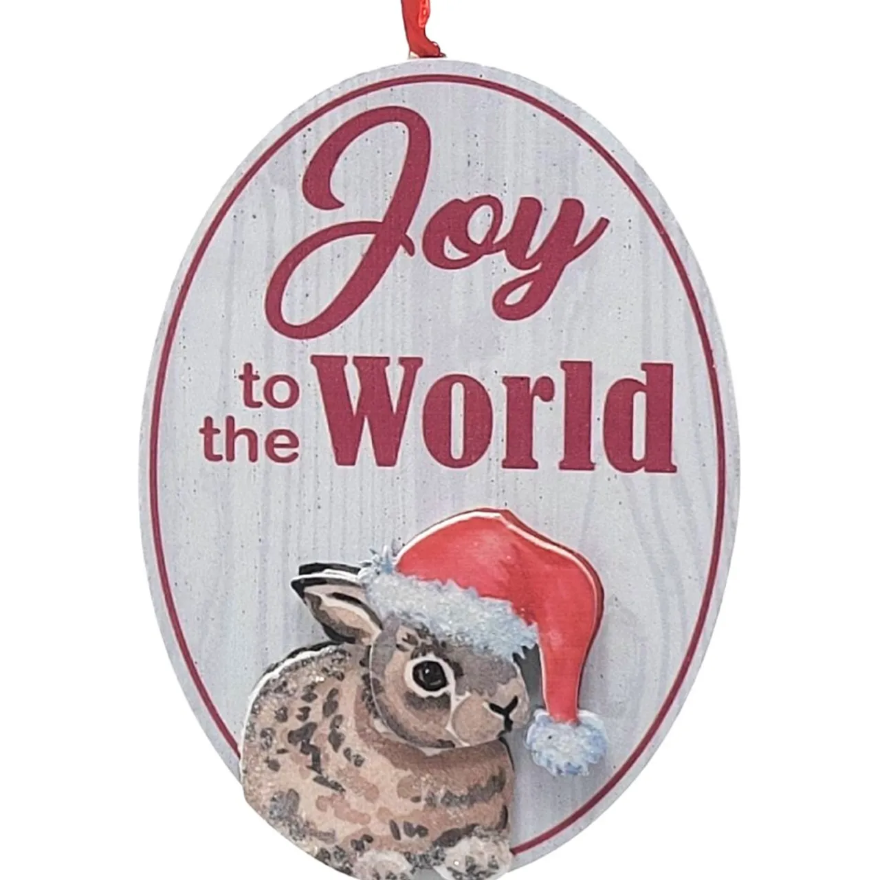 Woodland Animal Sign With "Joy To The World" Saying Ornament<Kurt Adler Clearance
