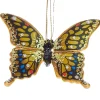 Yellow Gem Studded and Glittering Butterfly Ornament<Kurt Adler Best