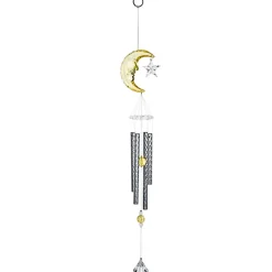 Yellow Moon Windchime with Star and Crystals< Hot